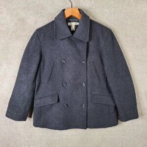 J Crew Peacoat Mens‎ Small Gray Wool Cashmere Blend Double Breasted Thinsulate